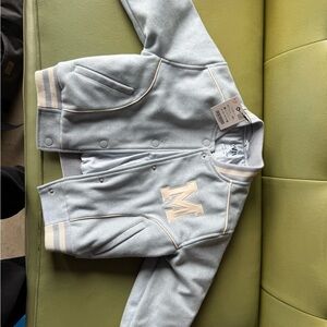 Zara Blue and Cream Jacket Cozy Fleece Design